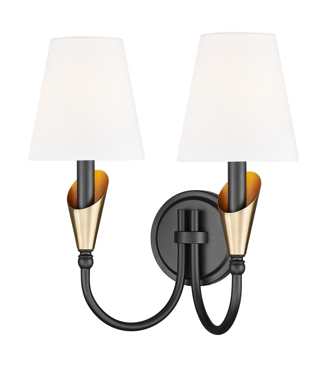 Applique murale Claudelle - Noir mat + Or moderne 14 1/2" by Z-Lite | Luminaires & cie