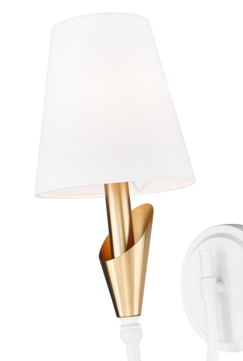 Applique murale Claudelle - Blanc toundra + Or moderne 14 1/2" by Z-Lite | Luminaires & cie