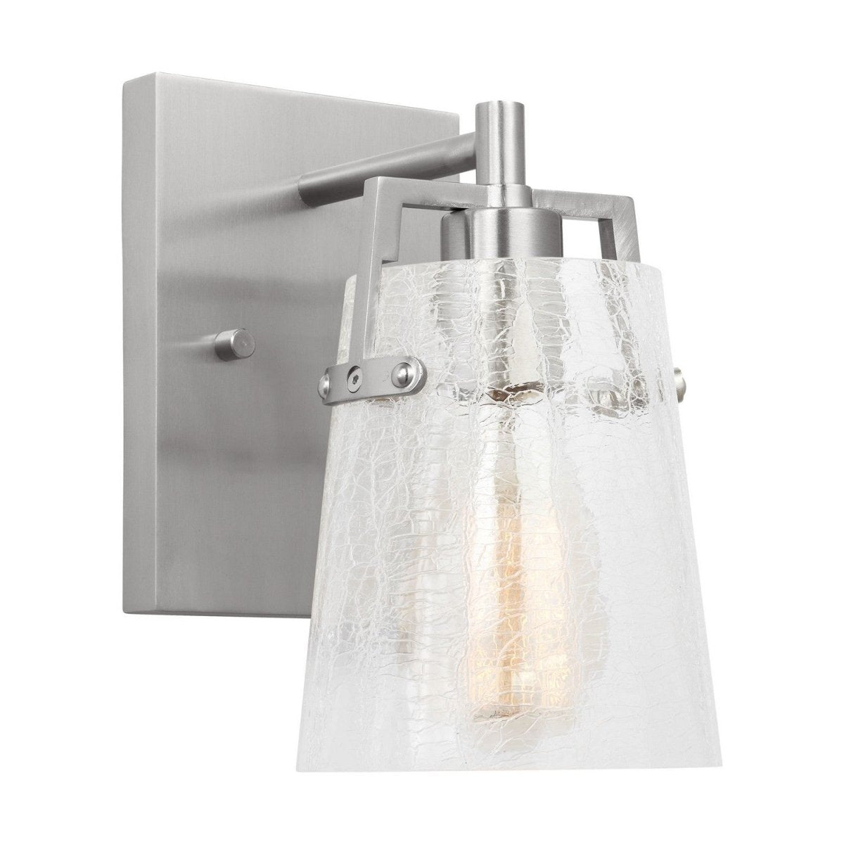 Applique murale Crofton - Nickel brossé Verre craquelé transparent by Visual Comfort Studio | Luminaires & cie