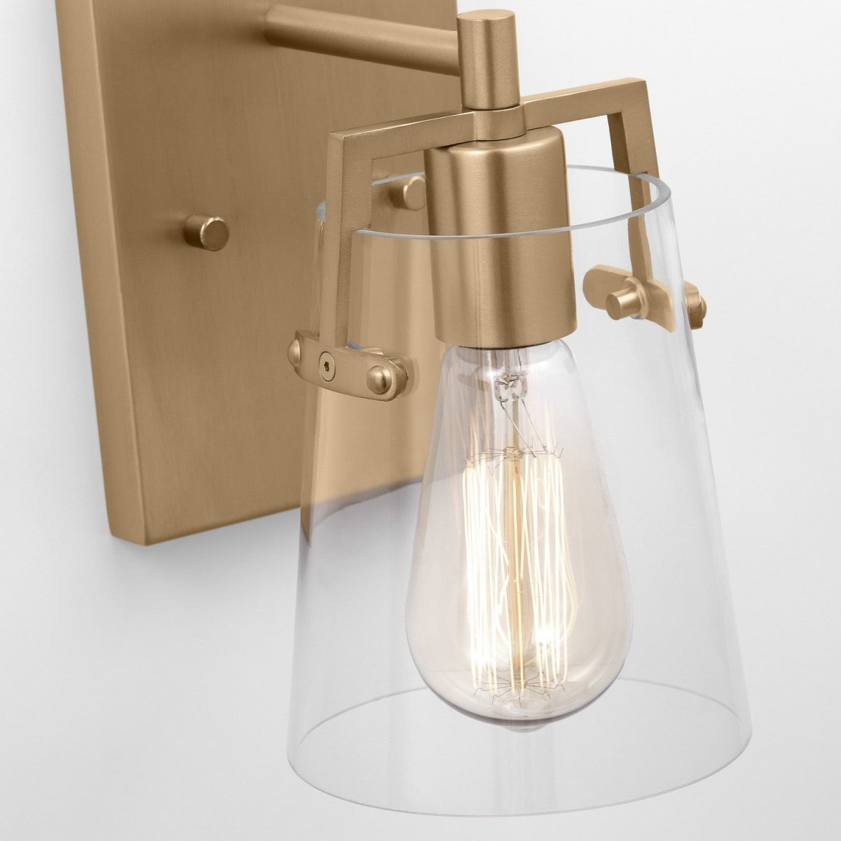 Applique murale Crofton - Laiton satiné Verre craquelé transparent by Visual Comfort Studio | Luminaires & cie