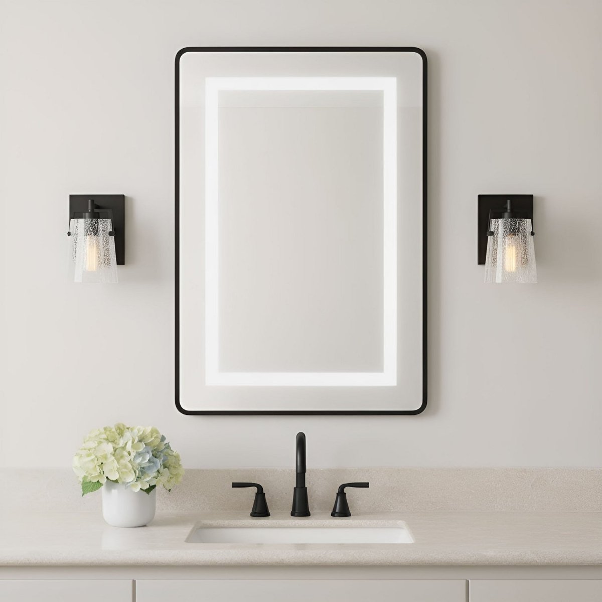Applique murale Crofton - Laiton satiné Verre craquelé transparent by Visual Comfort Studio | Luminaires & cie