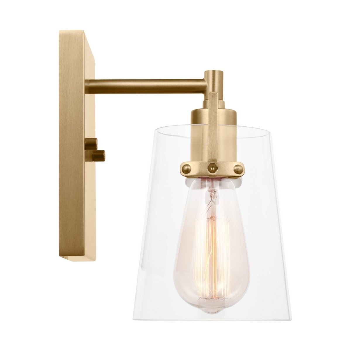 Applique murale Crofton - Laiton satiné Verre craquelé transparent by Visual Comfort Studio | Luminaires & cie