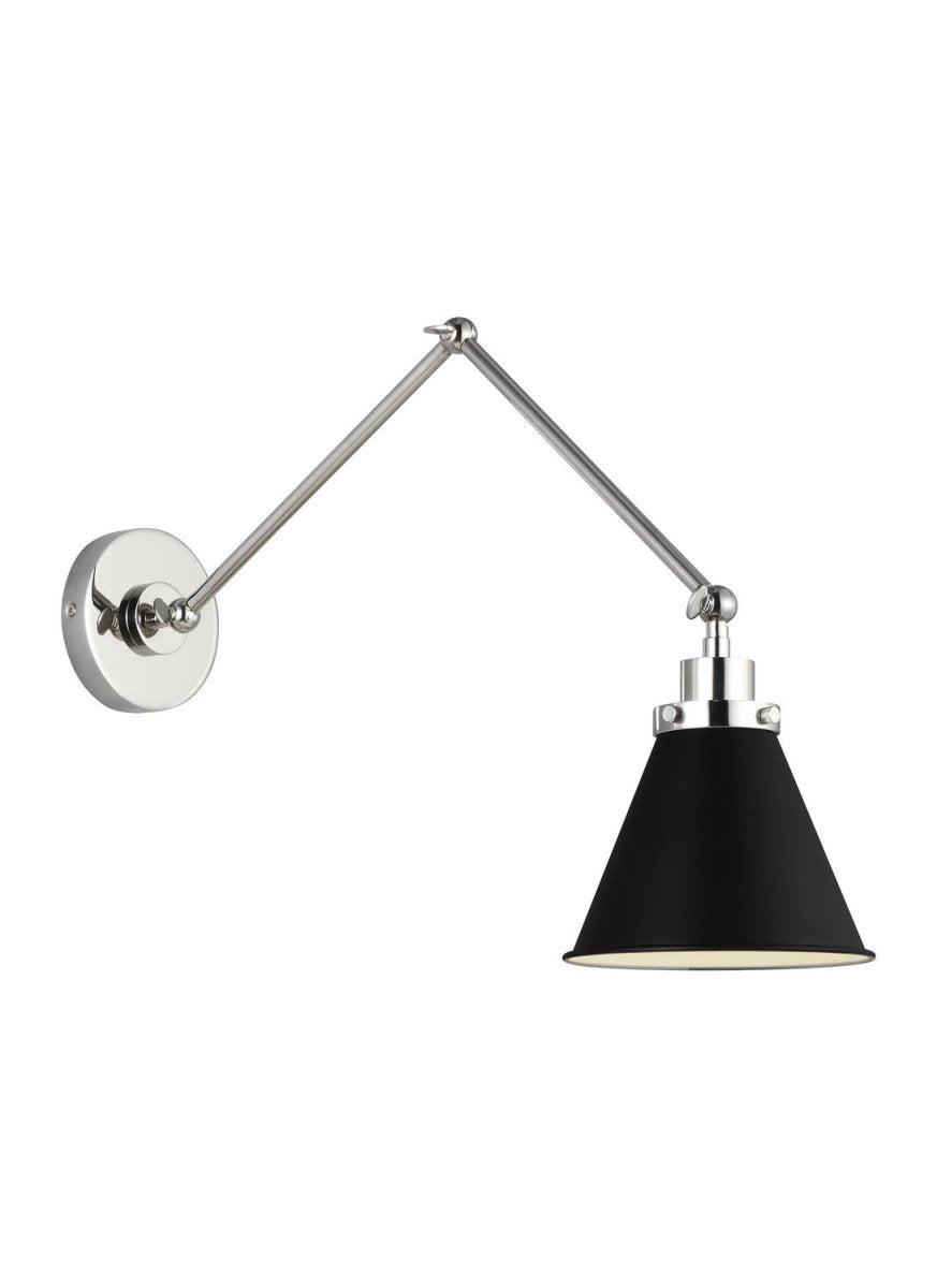 Applique murale double bras cône Wellfleet - Nickel poli Noir minuit by Visual Comfort Studio | Luminaires & cie