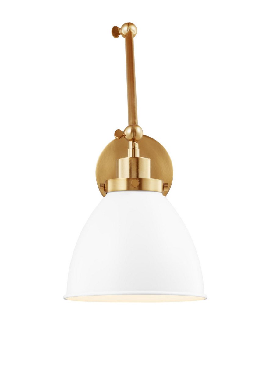 Applique murale double bras dôme Wellfleet - Laiton bruni Blanc mat by Visual Comfort Studio | Luminaires & cie