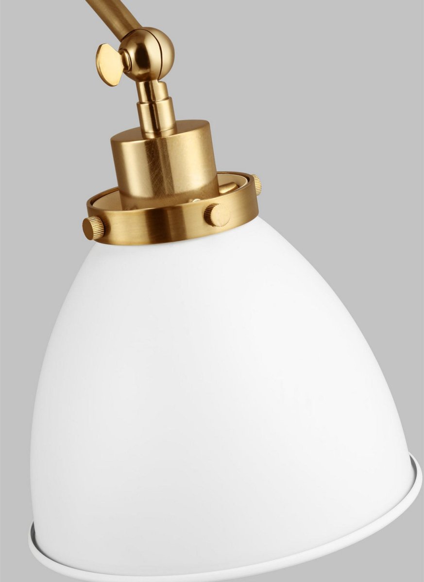 Applique murale double bras dôme Wellfleet - Nickel poli Blanc mat by Visual Comfort Studio | Luminaires & cie