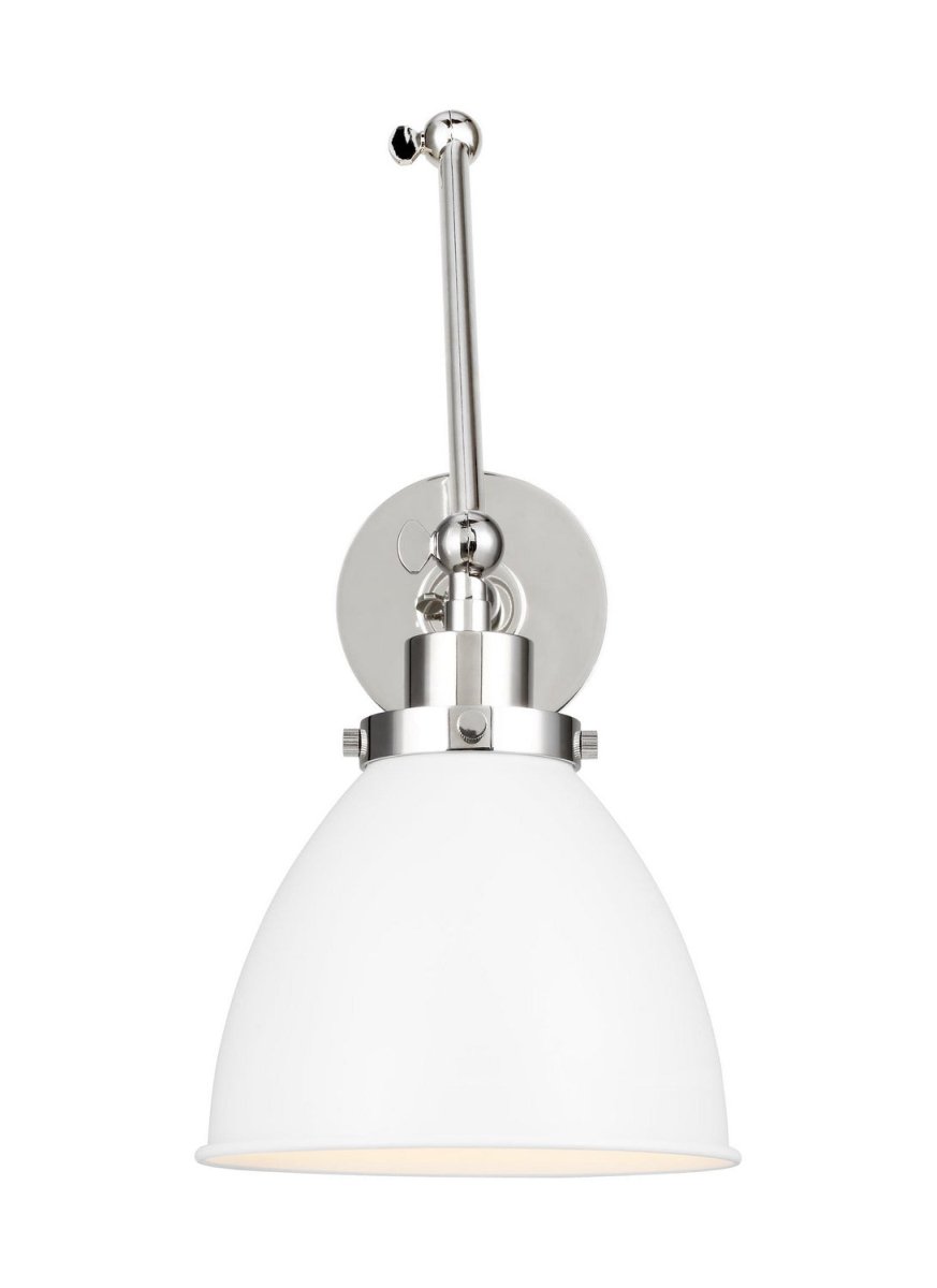 Applique murale double bras dôme Wellfleet - Nickel poli Blanc mat by Visual Comfort Studio | Luminaires & cie