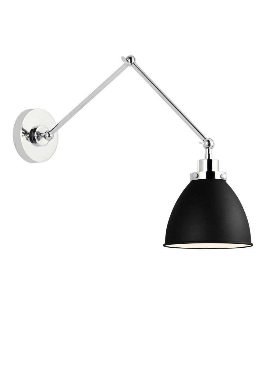 Applique murale double bras dôme Wellfleet - Nickel poli Blanc mat by Visual Comfort Studio | Luminaires & cie