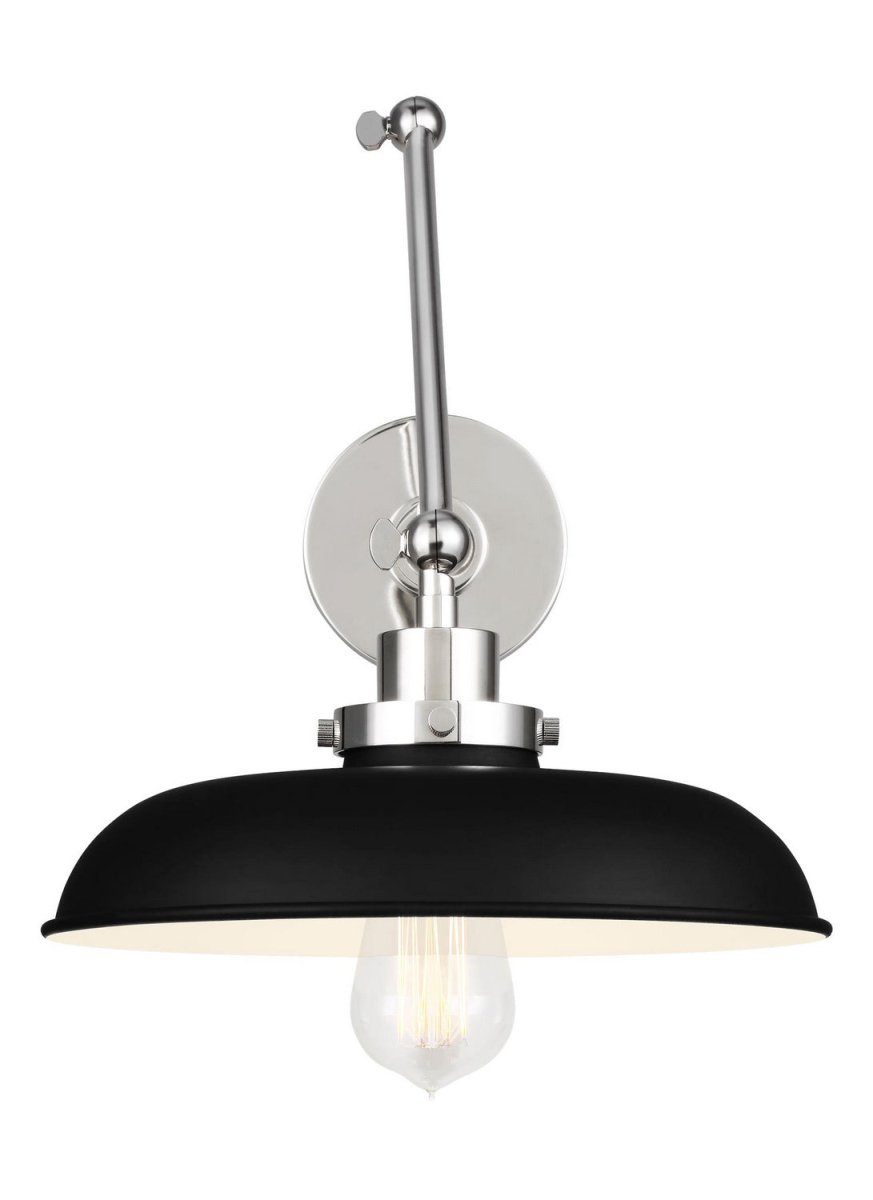 Applique murale double bras évasé Wellfleet - Nickel poli Noir minuit by Visual Comfort Studio | Luminaires & cie