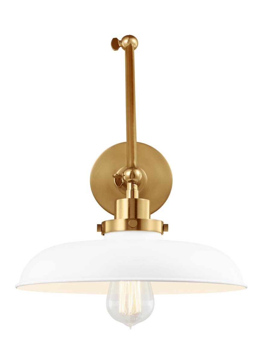 Applique murale double bras évasé Wellfleet - Laiton bruni Blanc mat by Visual Comfort Studio | Luminaires & cie