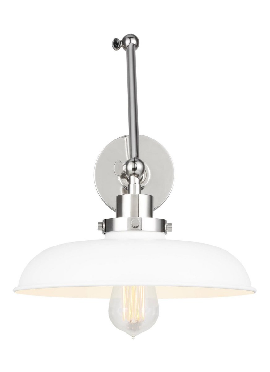 Applique murale double bras évasé Wellfleet - Nickel poli Blanc mat by Visual Comfort Studio | Luminaires & cie
