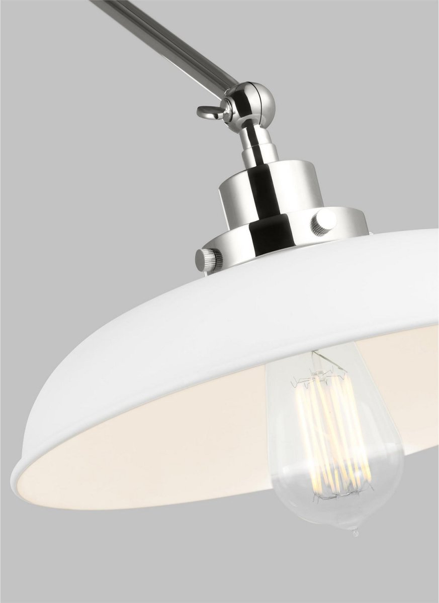 Applique murale double bras évasé Wellfleet - Nickel poli Blanc mat by Visual Comfort Studio | Luminaires & cie