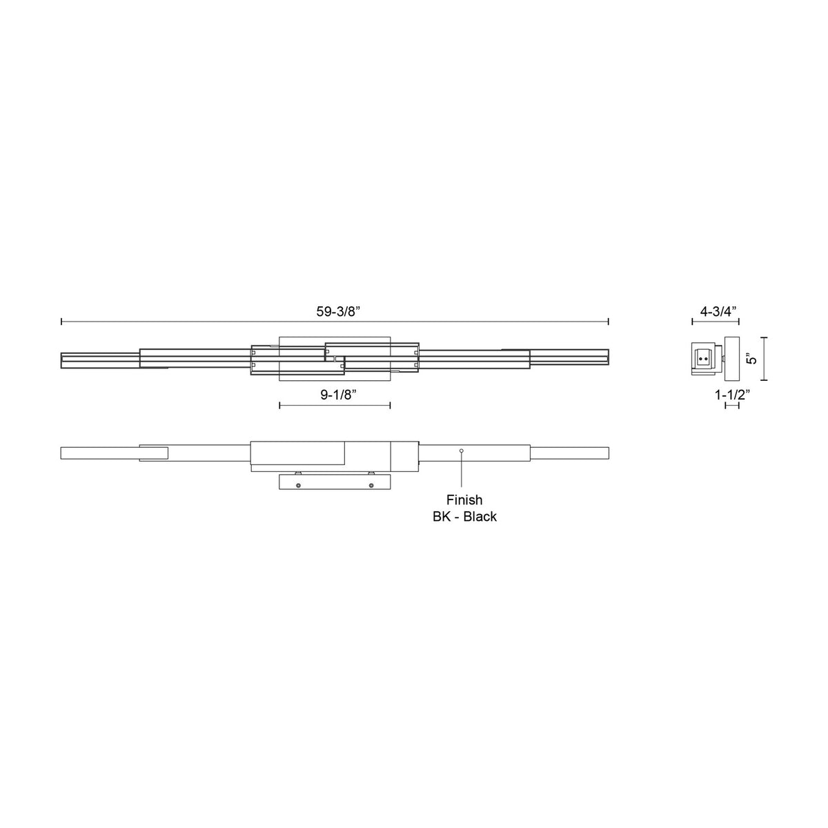 Applique murale Enzo 59 3/8", 120V – vue 3
