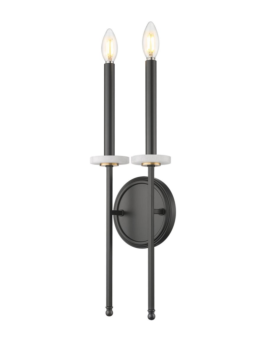 Applique murale Gaultier - Noir mat + Or moderne 7 1/2" by Z-Lite | Luminaires & cie