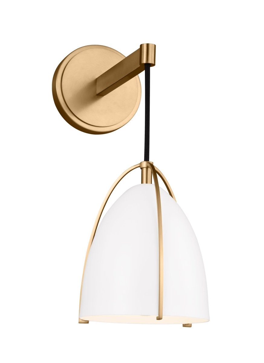 Applique murale Norman - Laiton satiné Blanc mat by Visual Comfort Studio | Luminaires & cie