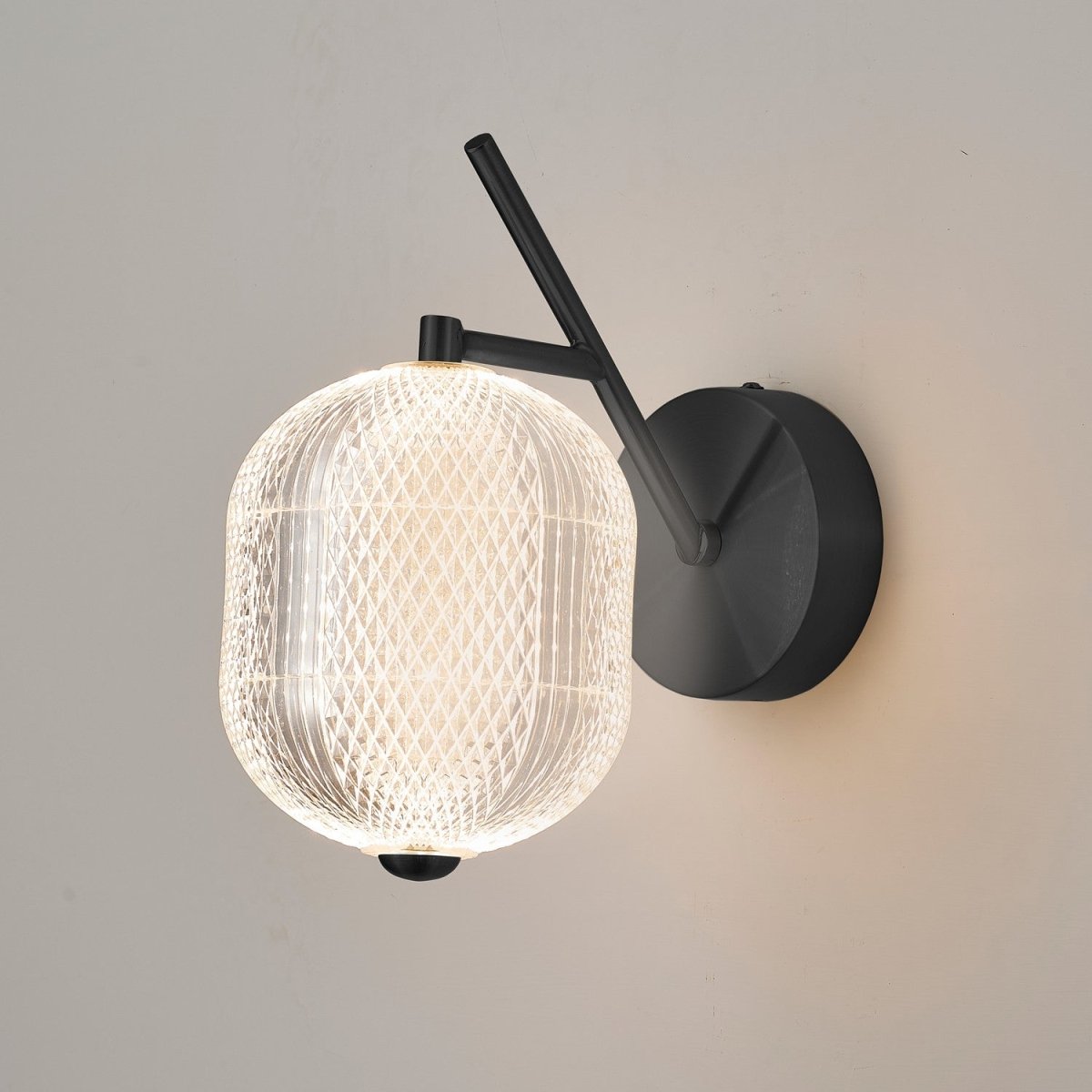 Applique murale Peri - Transparent / Noir mat by Dainolite | Luminaires & cie