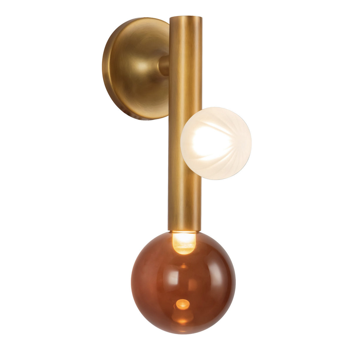 Applique murale Reese Laiton vieilli / Verre ambre – Kuzco Lighting