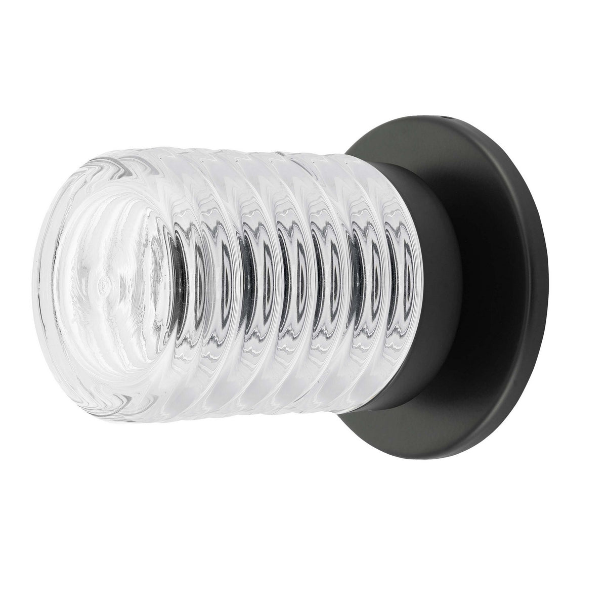 Applique murale ronde Berkley Transparent / Noir mat – Dainolite