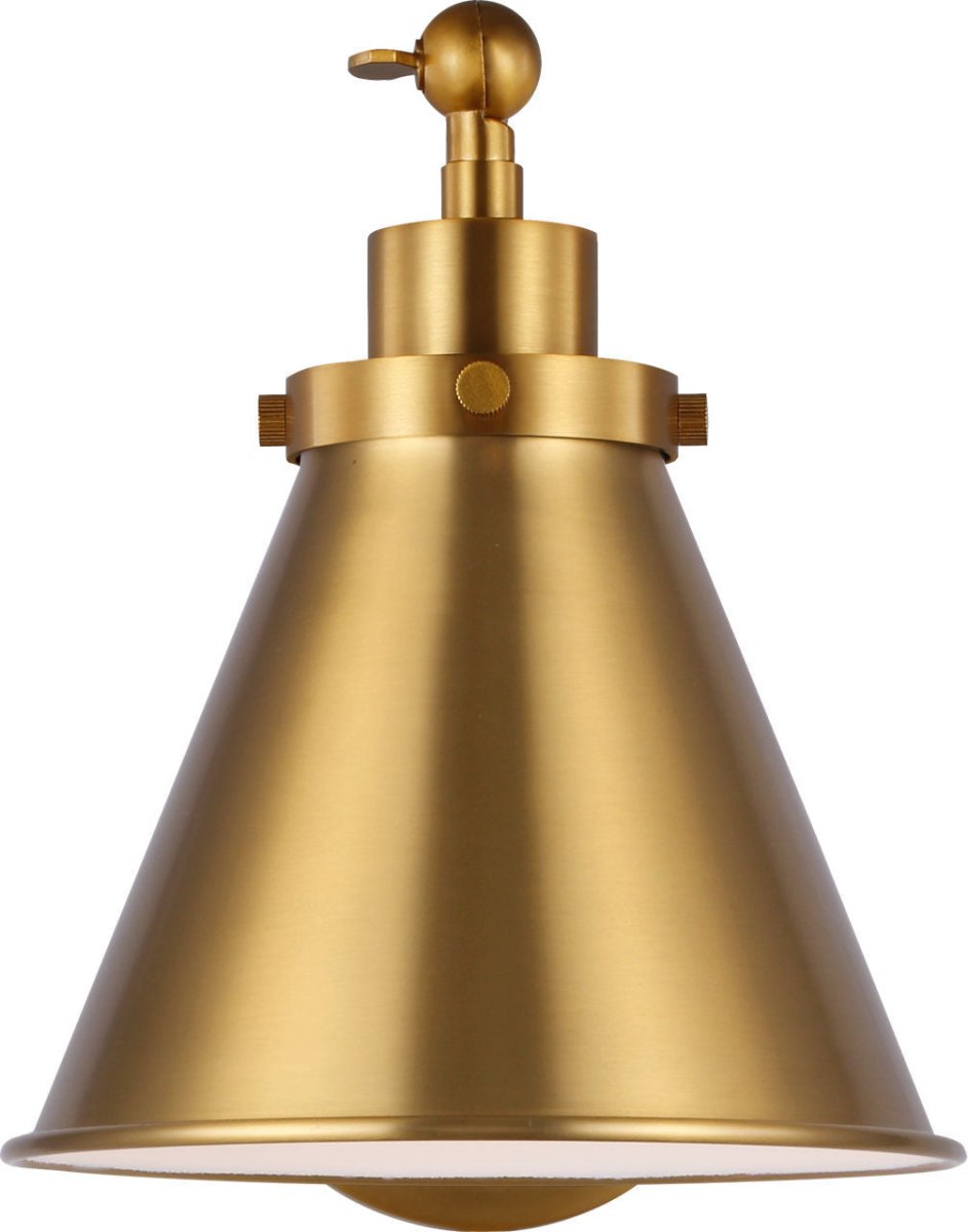 Applique murale simple bras cône Wellfleet - Laiton bruni Laiton bruni by Visual Comfort Studio | Luminaires & cie