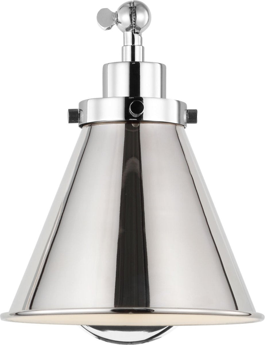 Applique murale simple bras cône Wellfleet - Nickel poli Nickel poli by Visual Comfort Studio | Luminaires & cie