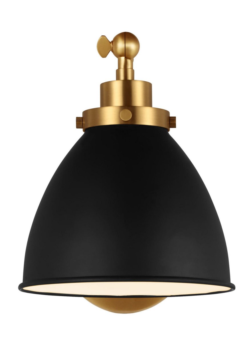 Applique murale simple bras dôme Wellfleet - Laiton bruni Noir minuit by Visual Comfort Studio | Luminaires & cie