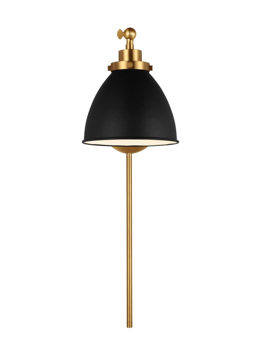 Applique murale simple bras dôme Wellfleet - Nickel poli Blanc mat by Visual Comfort Studio | Luminaires & cie
