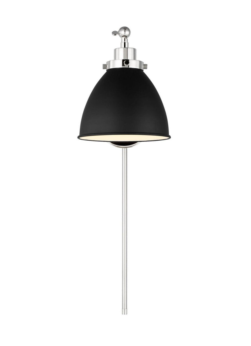 Applique murale simple bras dôme Wellfleet - Nickel poli Blanc mat by Visual Comfort Studio | Luminaires & cie