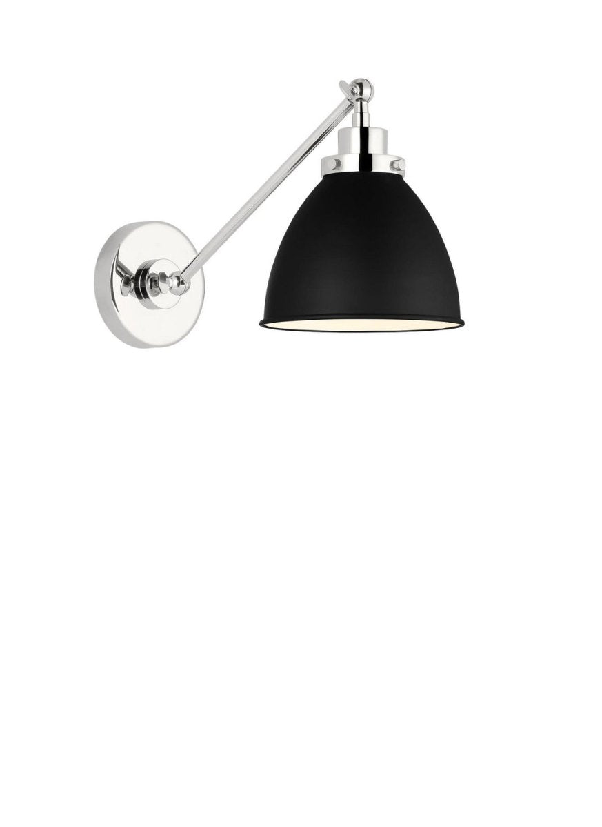Applique murale simple bras dôme Wellfleet - Nickel poli Blanc mat by Visual Comfort Studio | Luminaires & cie