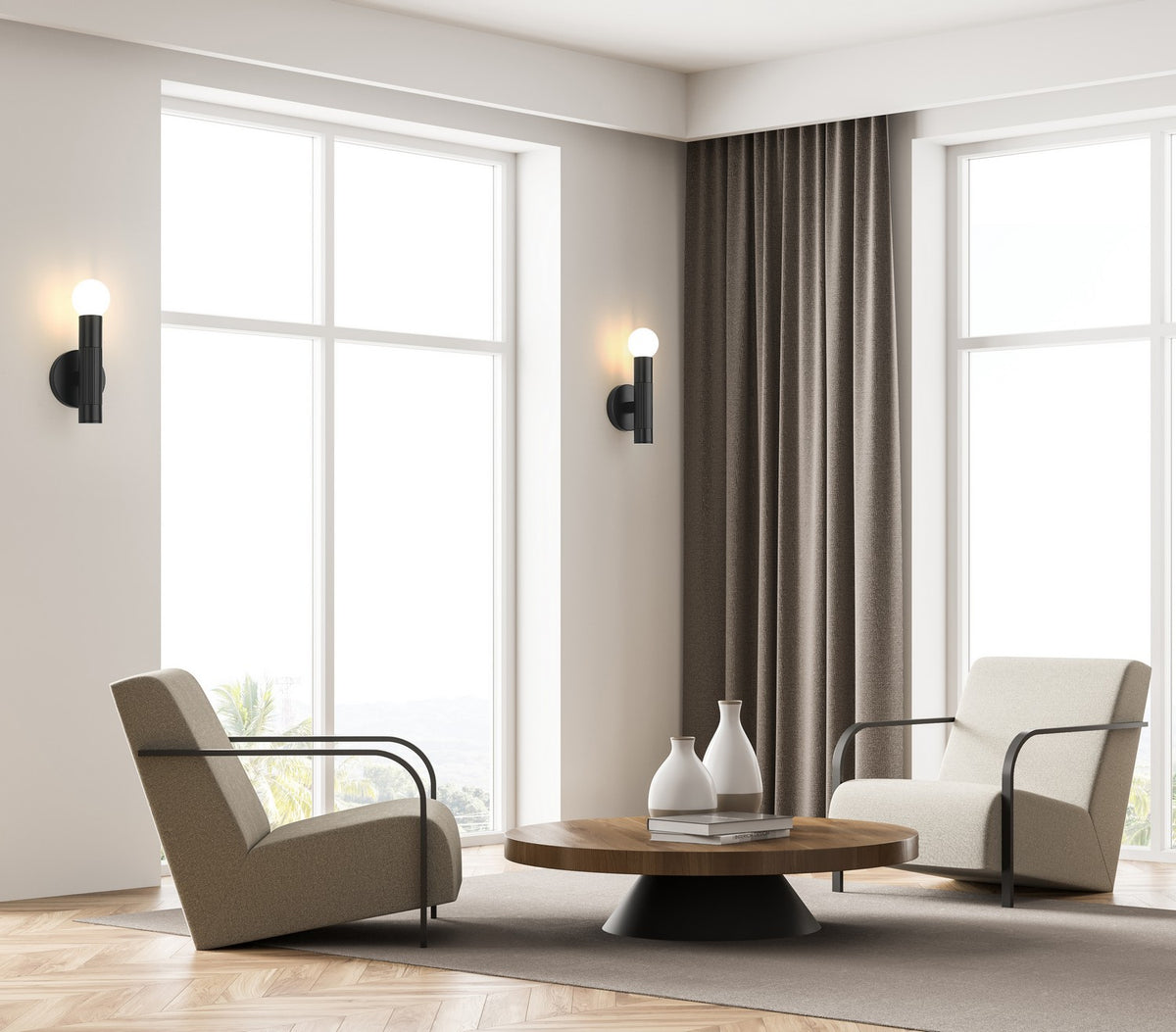 Applique murale Stari Noir mat, nombre ampoules 1 – vue 7