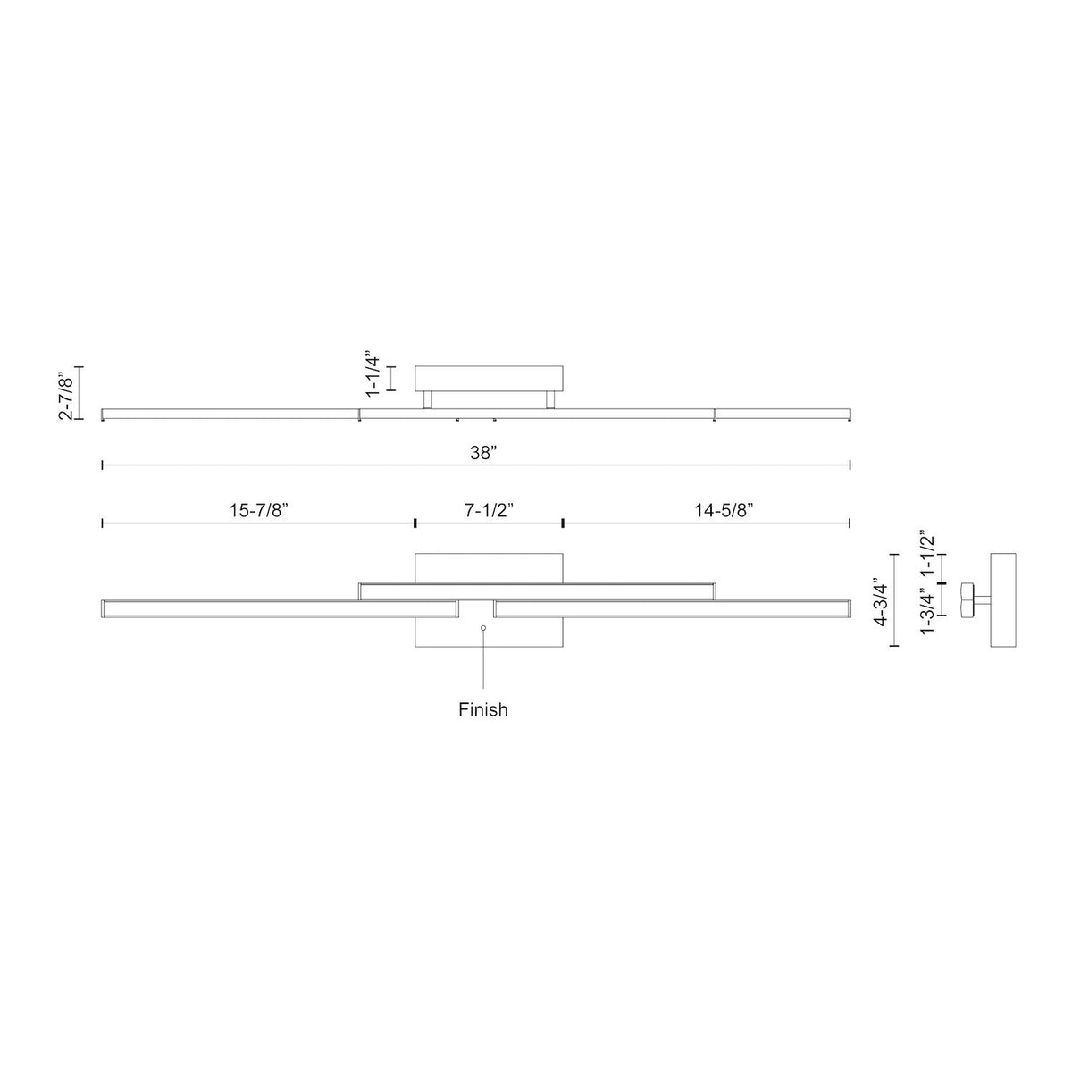 Barre d'éclairage de salle de bain Anello Minor Nickel brossé, 38" – vue 2