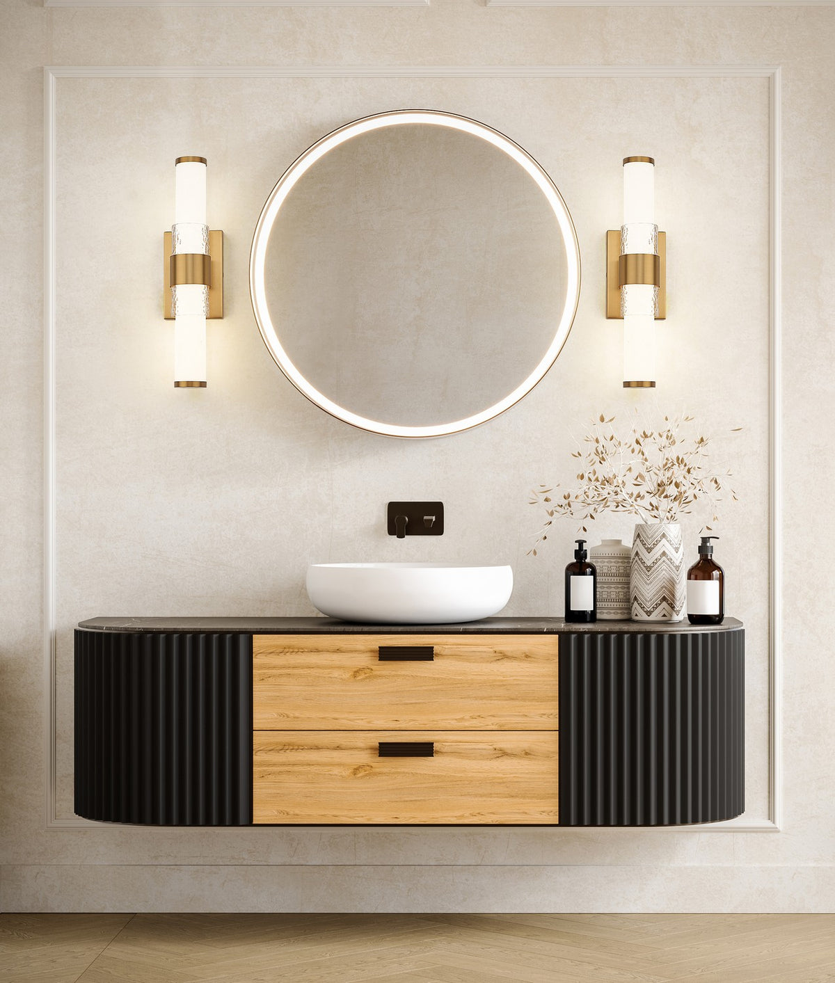 Barre d'éclairage de salle de bain Egon Or moderne, 18" – vue 6