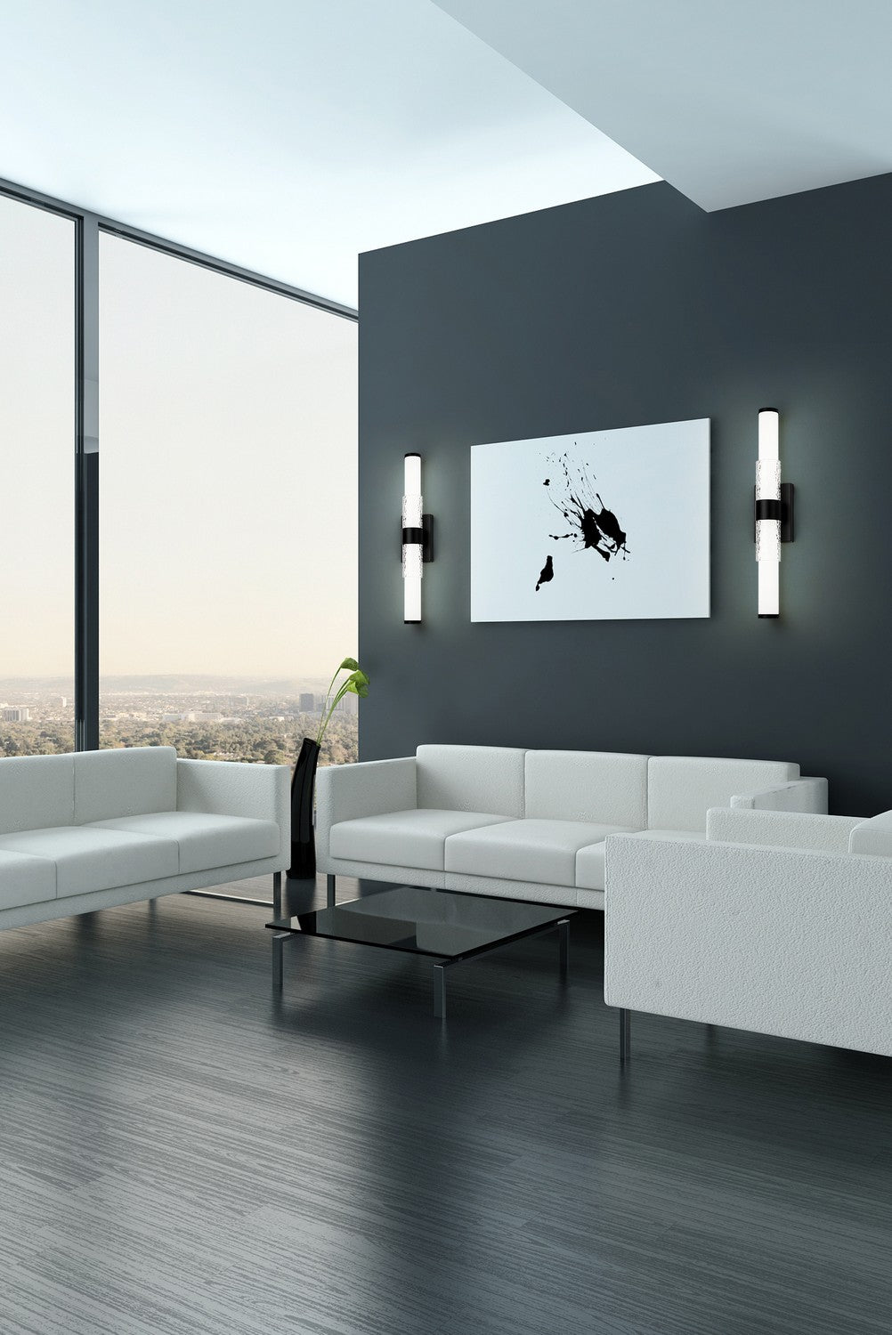 Barre d'éclairage de salle de bain Egon Noir mat, 25" – vue 6