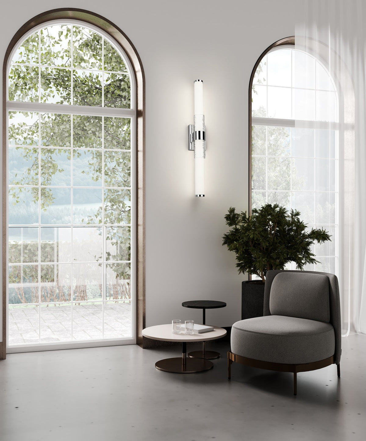 Barre d'éclairage de salle de bain Egon Chrome, 32" – vue 7