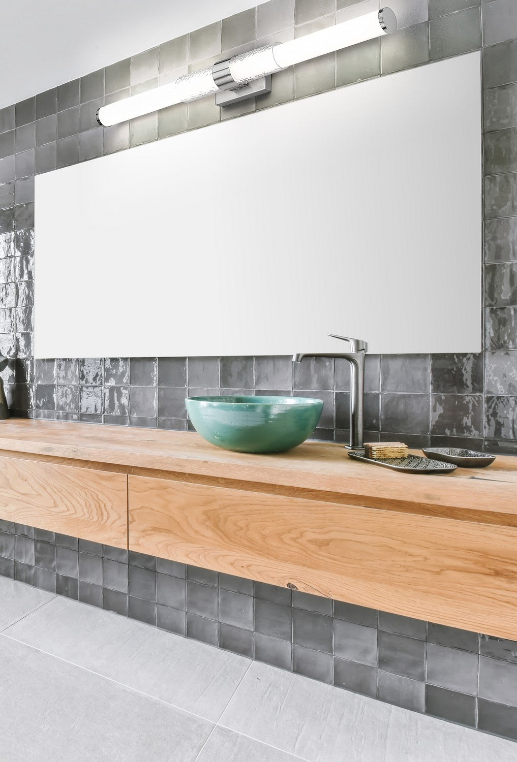 Barre d'éclairage de salle de bain Egon Nickel brossé, 40" – vue 6