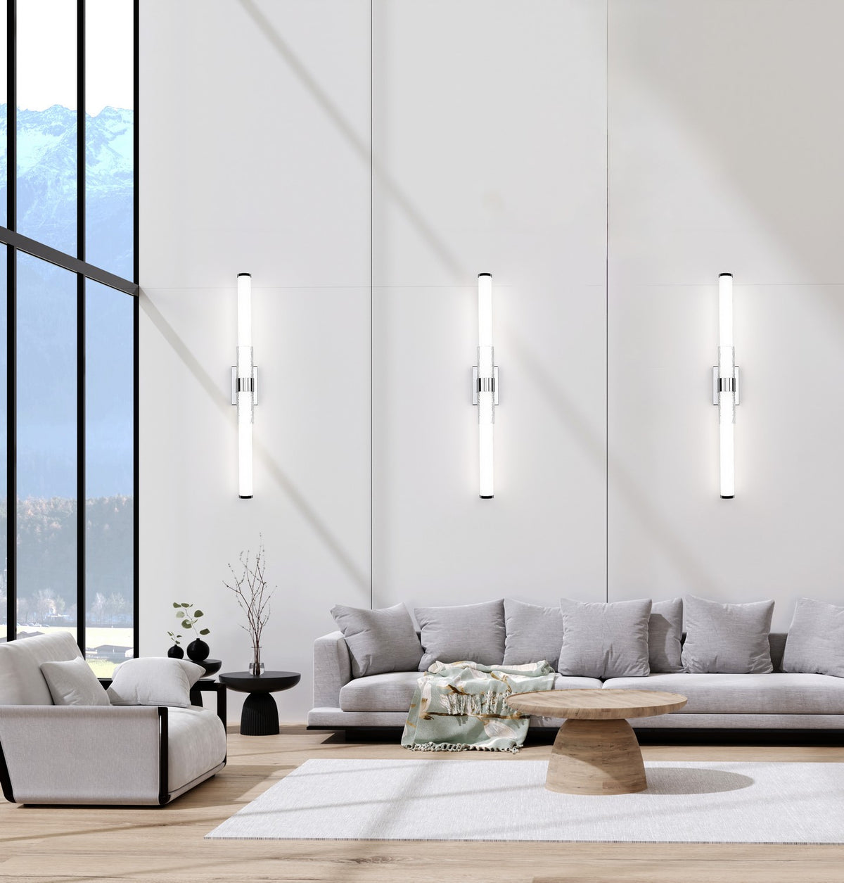 Barre d'éclairage de salle de bain Egon Chrome, 40" – vue 7