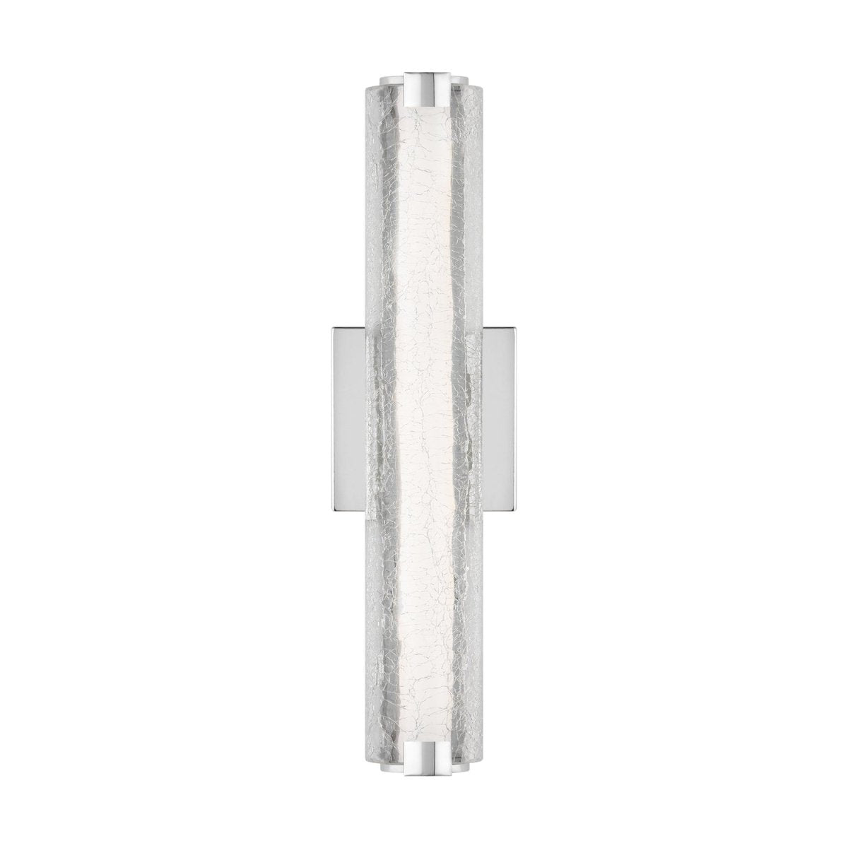 Barre d'éclairage de salle de bain Cutler - Chrome Verre craquelé argent 18" by Visual Comfort Studio | Luminaires & cie