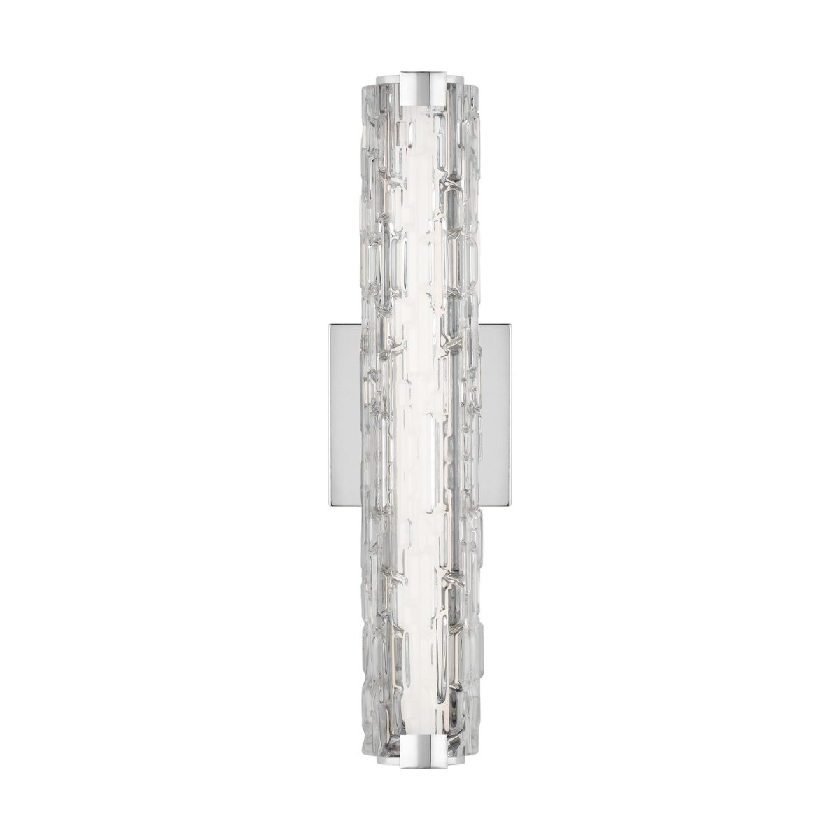 Barre d'éclairage de salle de bain Cutler - Chrome Verre ciselé 18" by Visual Comfort Studio | Luminaires & cie