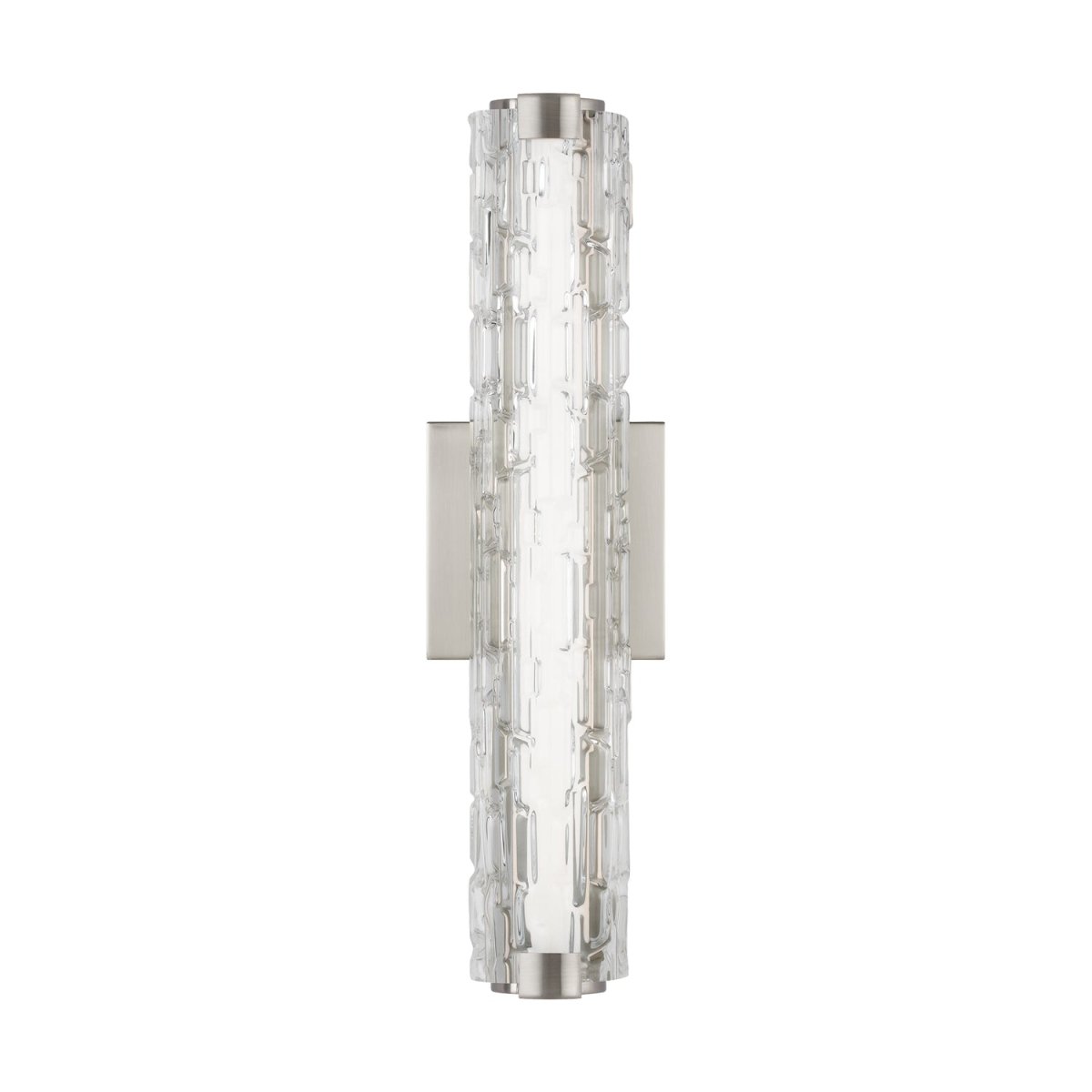 Barre d'éclairage de salle de bain Cutler - Nickel satiné Verre ciselé 18" by Visual Comfort Studio | Luminaires & cie
