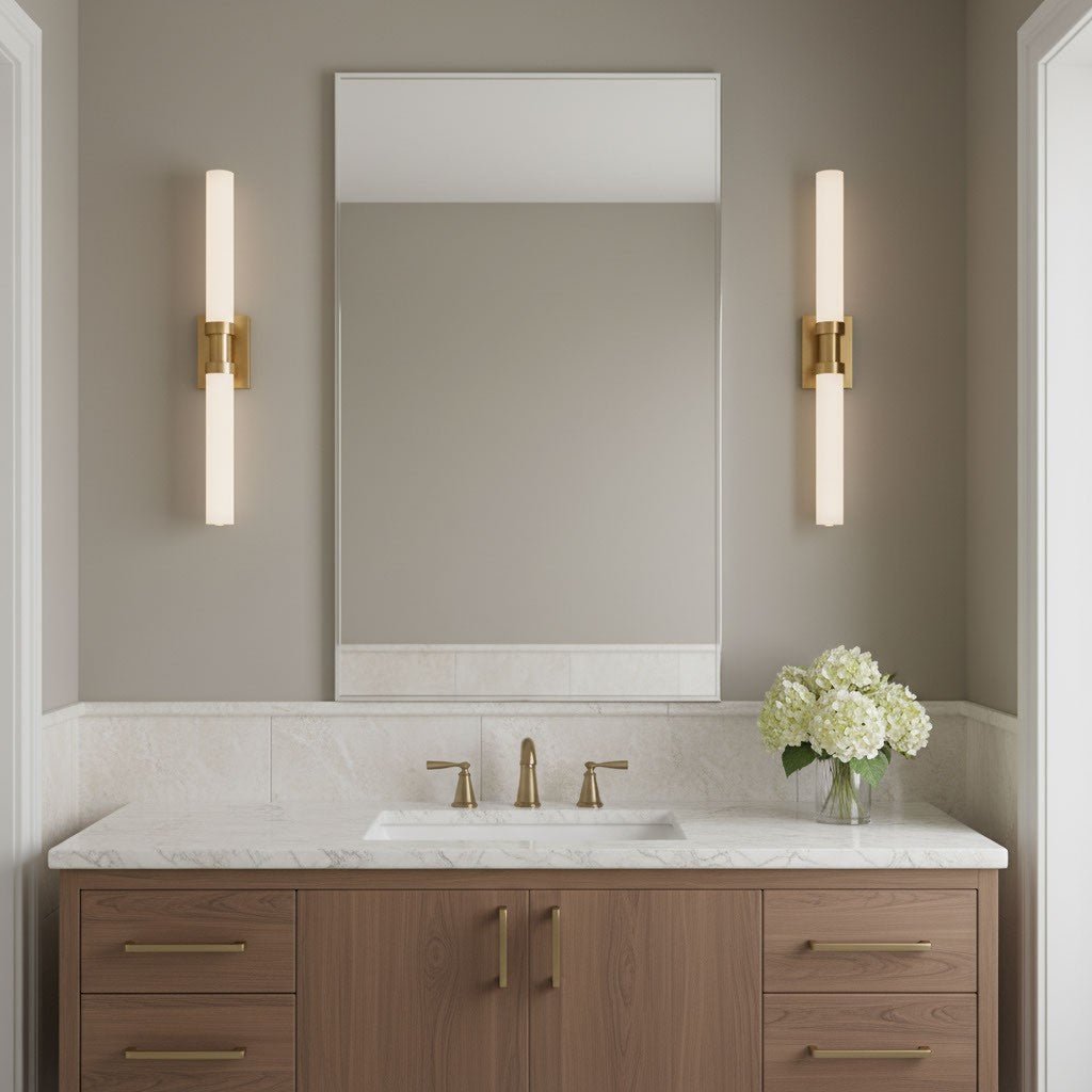 Barre d'éclairage de salle de bain Kiel - Nickel brossé 48" by Visual Comfort Studio | Luminaires & cie