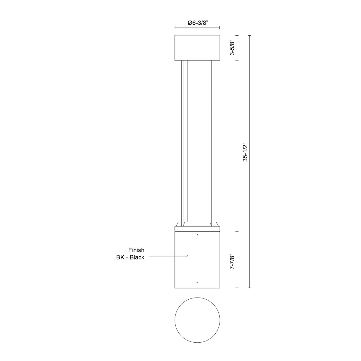 Borne d'éclairage Knox 35 1/2" – vue 3