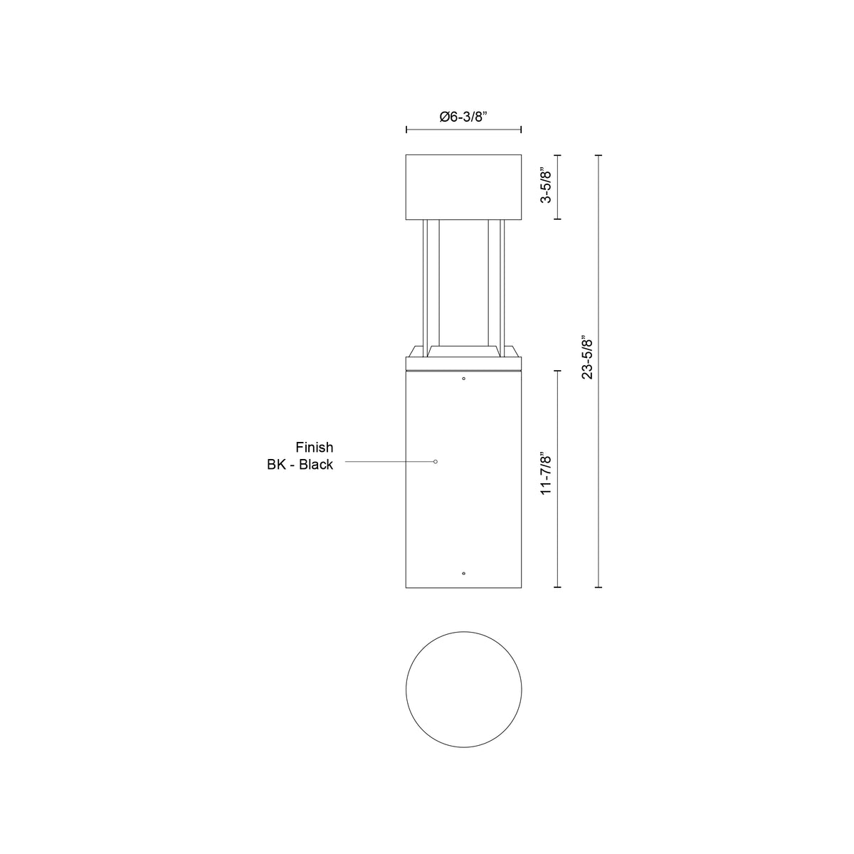 Borne d'éclairage Novato 23 5/8" – vue 2