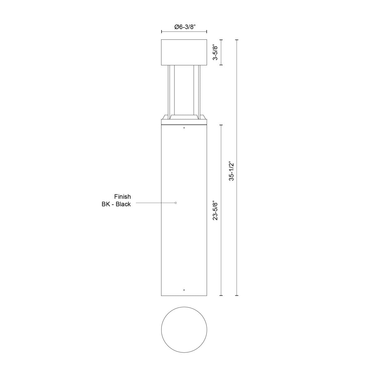 Bollard extérieur Novato - 35 1/2" by Kuzco Lighting | Luminaires & cie