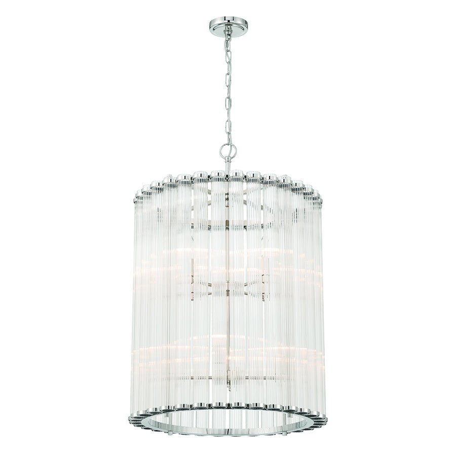 Chandelier 2 niveaux Glasbury - Nickel poli by Eurofase | Luminaires & cie