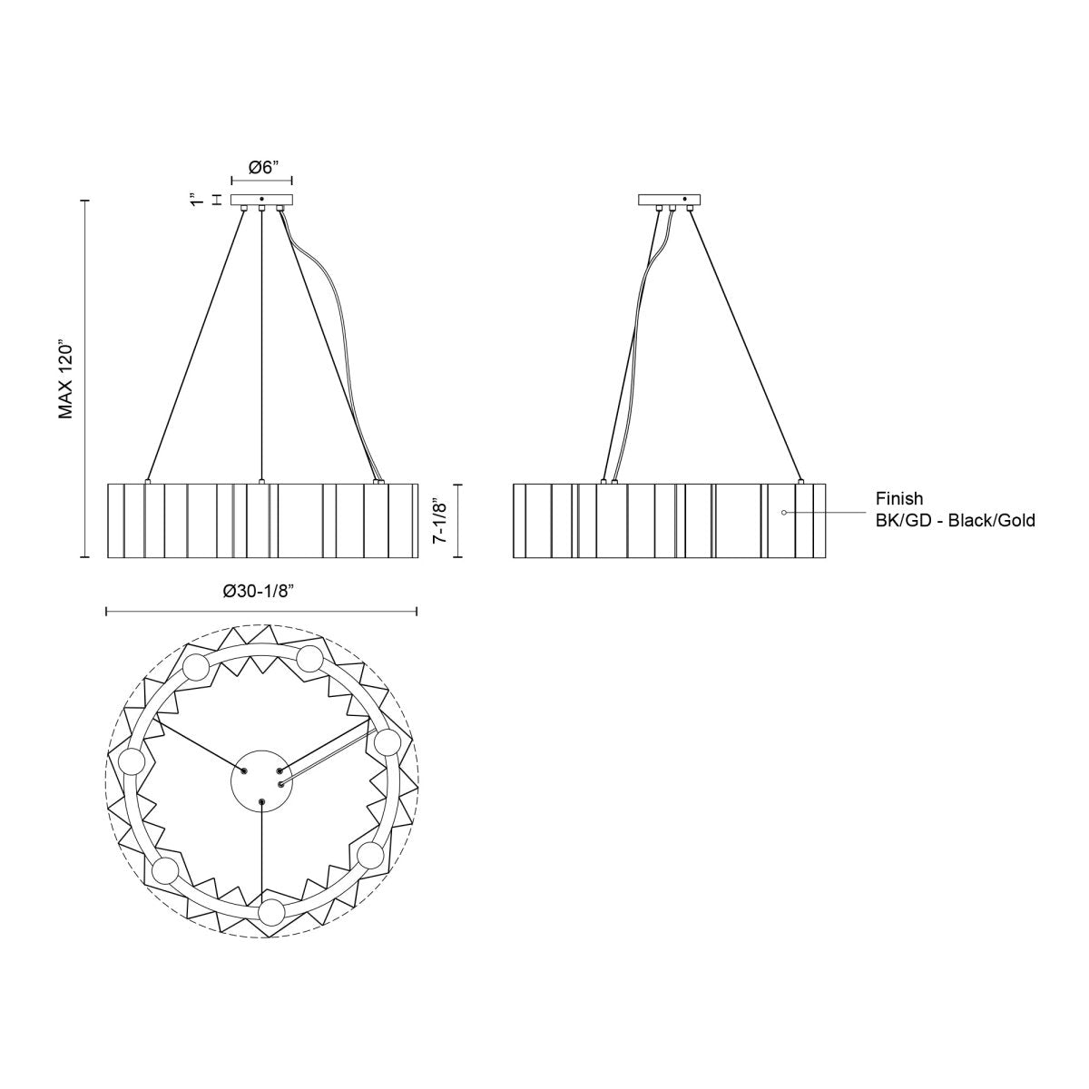 Chandelier Akira - 30 1/8" by Kuzco Lighting | Luminaires & cie
