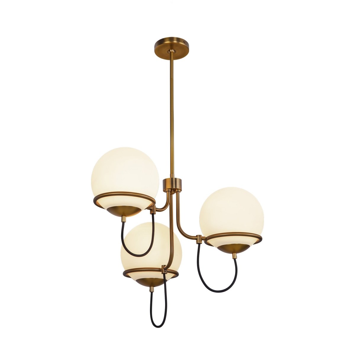 Chandelier Alba - Verre d'or / opale âgé 22 7/8" by Alora Lighting | Luminaires & cie