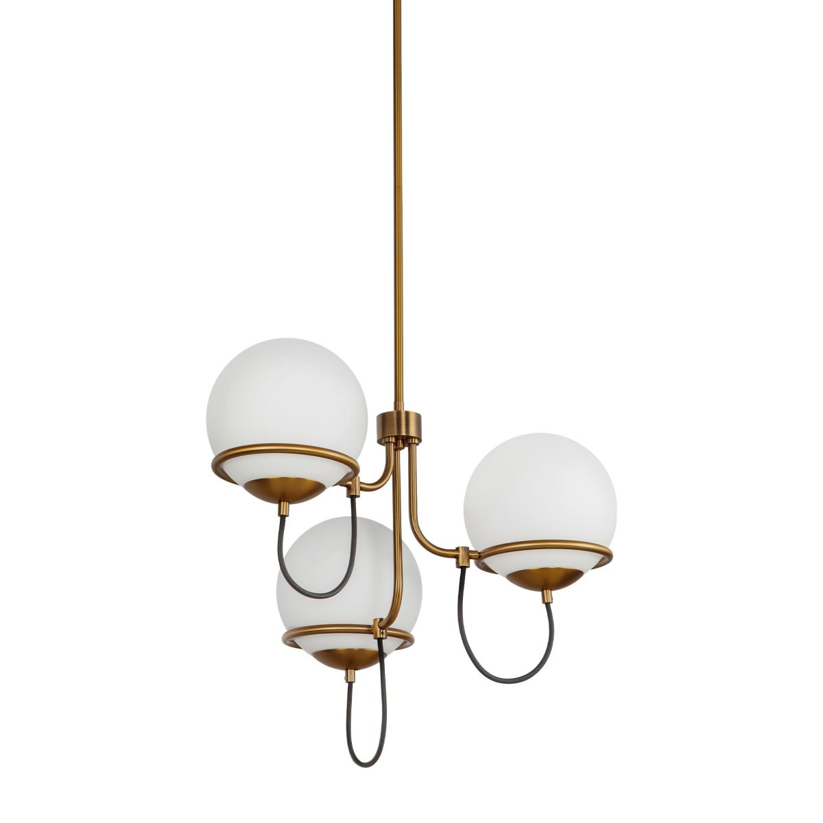 Chandelier Alba - Verre d'or / opale âgé 22 7/8" by Alora Lighting | Luminaires & cie