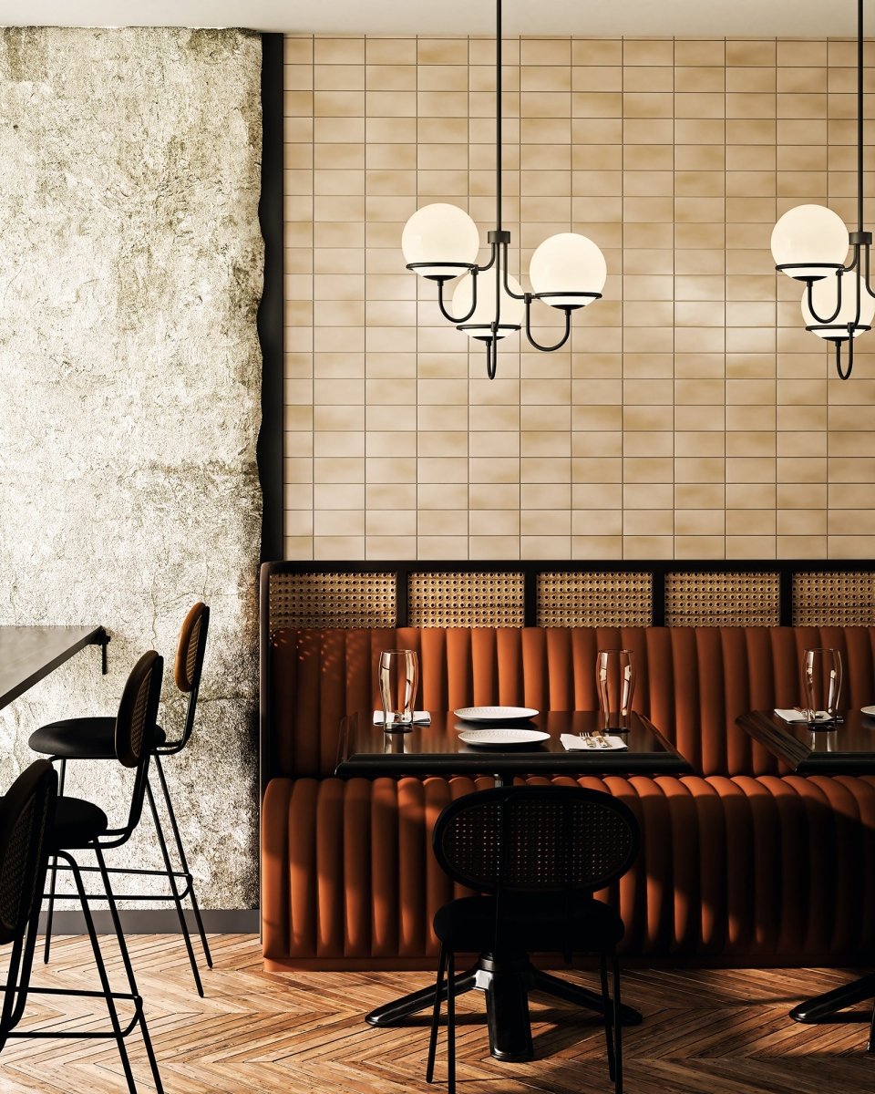 Chandelier Alba - Verre noir / opale mat 22 7/8" by Alora Lighting | Luminaires & cie