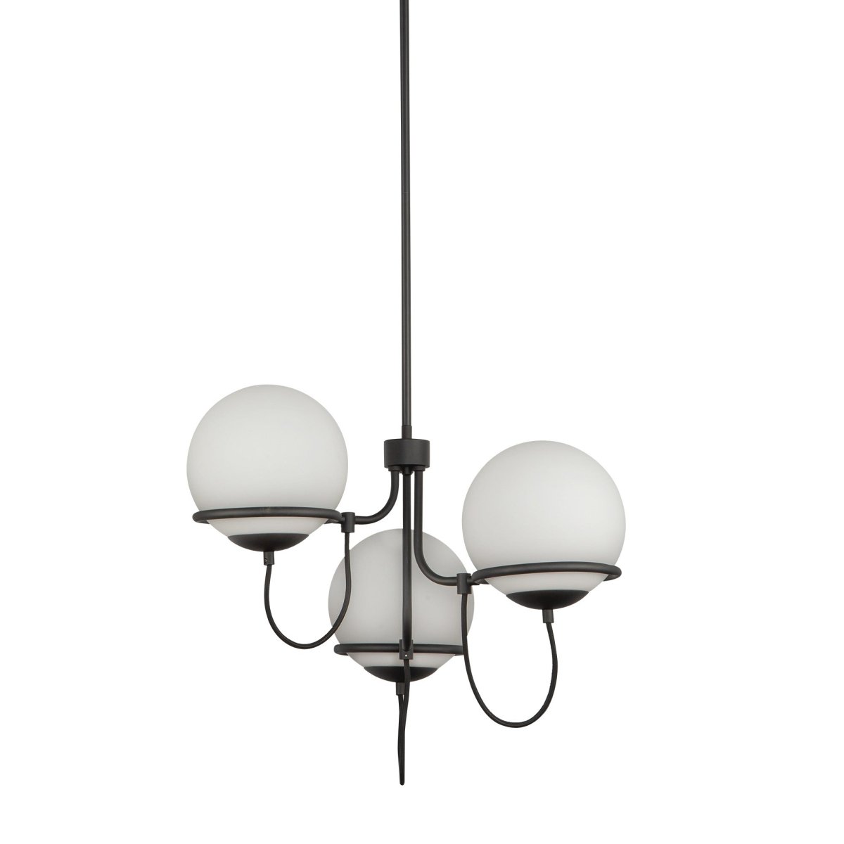 Chandelier Alba - Verre noir / opale mat 22 7/8" by Alora Lighting | Luminaires & cie