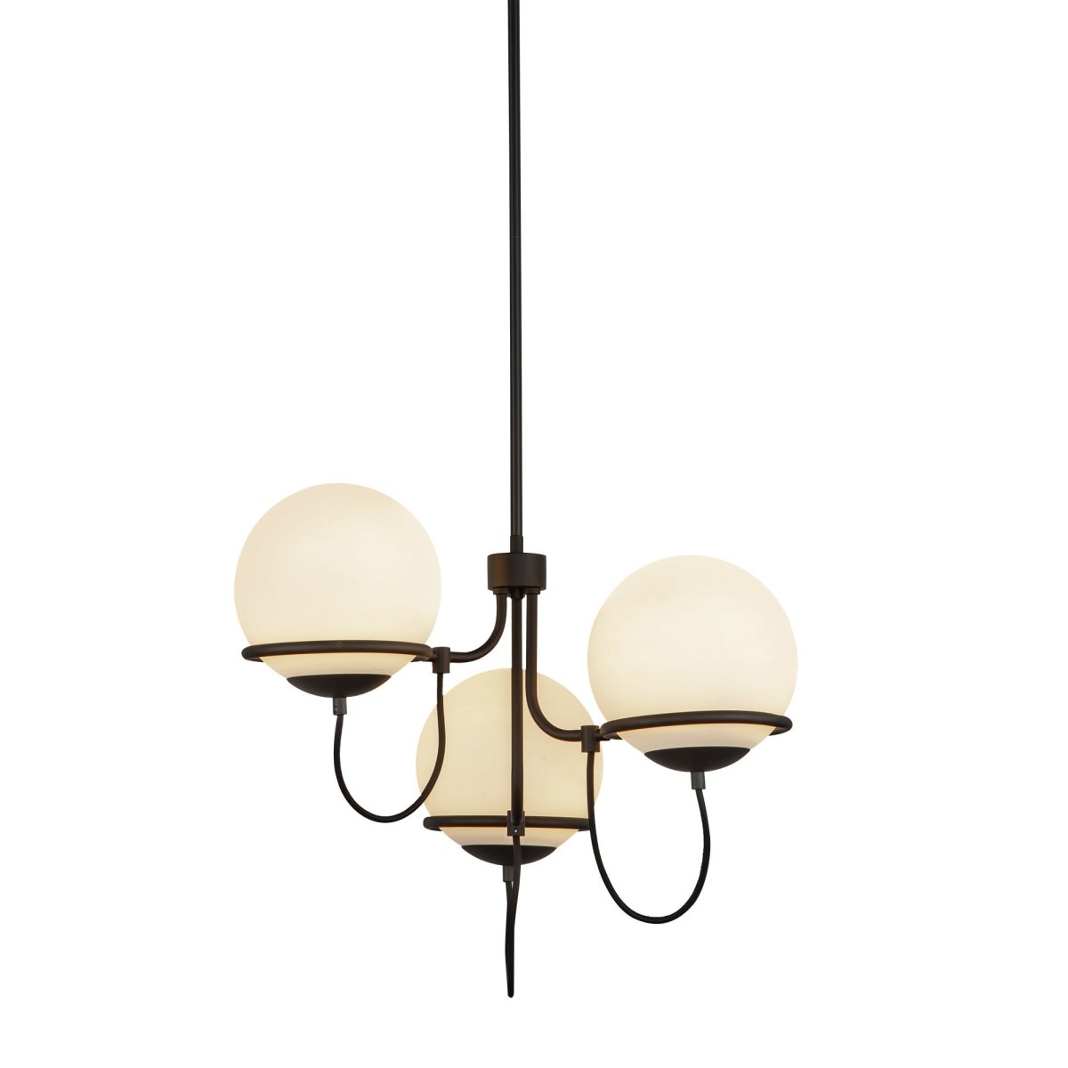 Chandelier Alba - Verre noir / opale mat 22 7/8" by Alora Lighting | Luminaires & cie