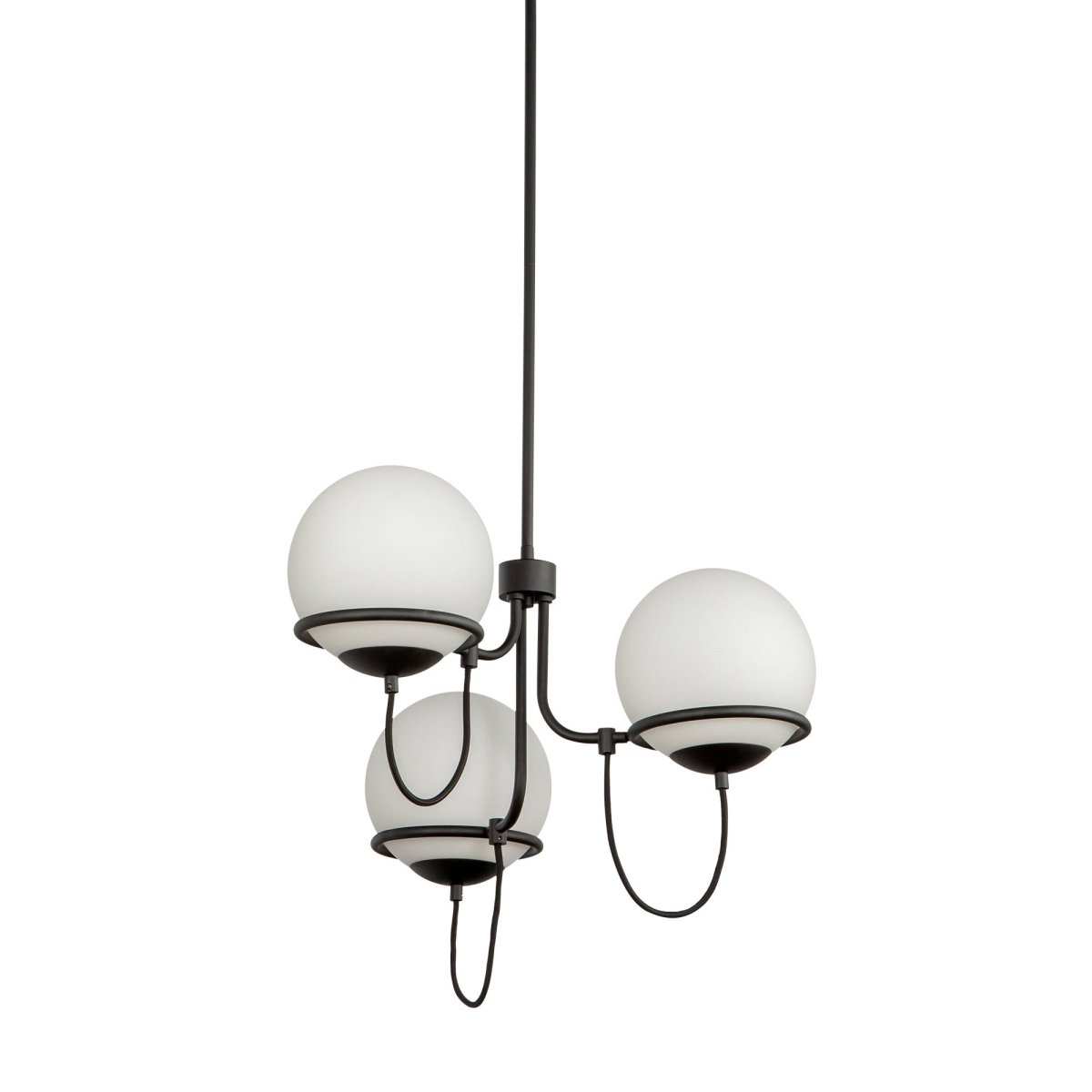 Chandelier Alba - Verre noir / opale mat 22 7/8" by Alora Lighting | Luminaires & cie