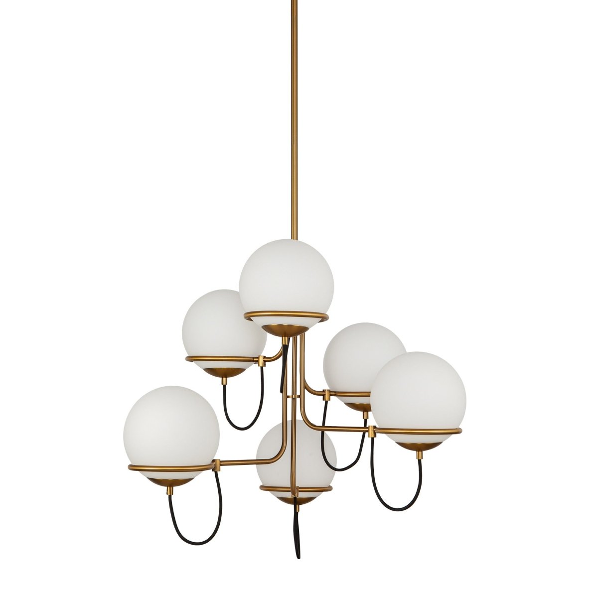Chandelier Alba - Verre d'or / opale âgé 32" by Alora Lighting | Luminaires & cie